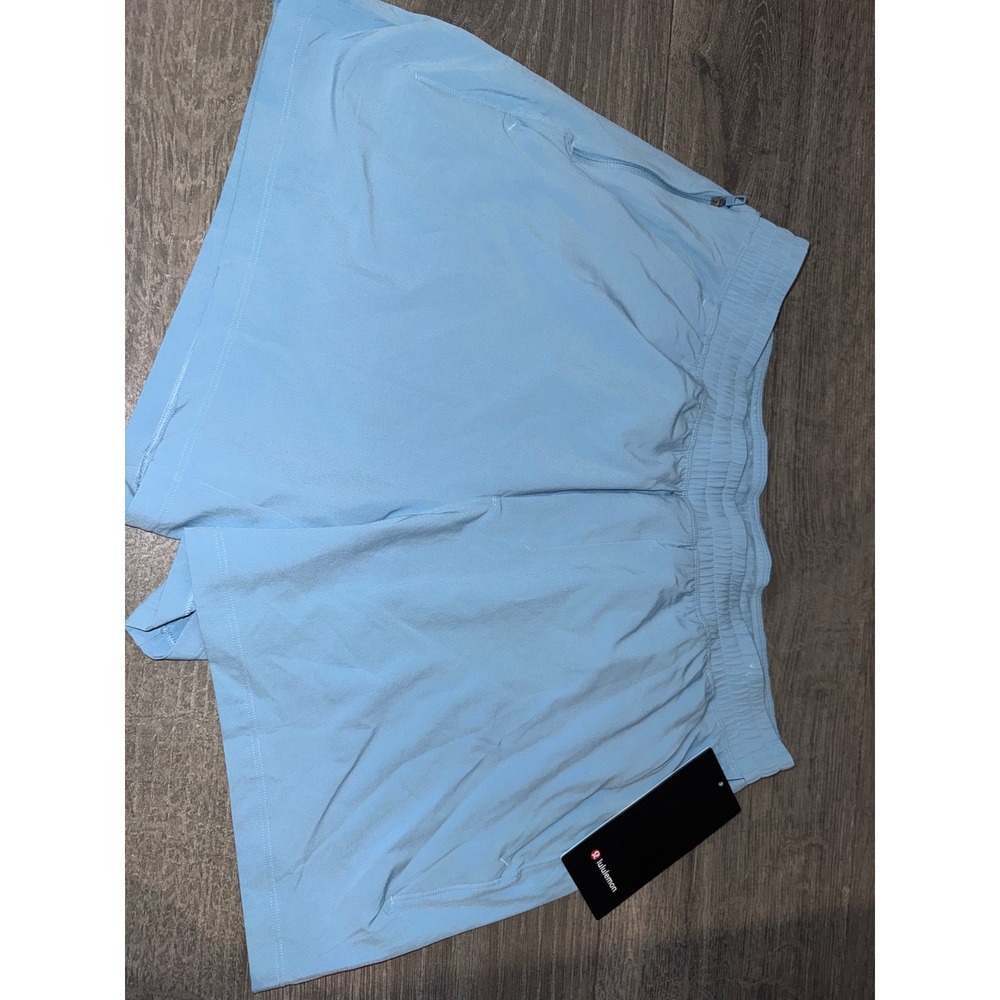 Lululemon Pace Breaker Shorts seafoam Blue Hawaii Graphic NWT Zip Pocket XL 5" - Picture 2 of 4